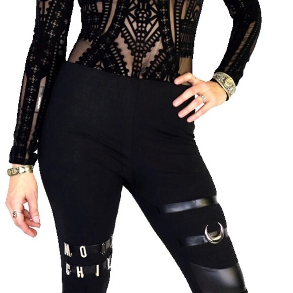 Restyle High Quality Moon Child Gothic Leggings - Picture 2 of 4